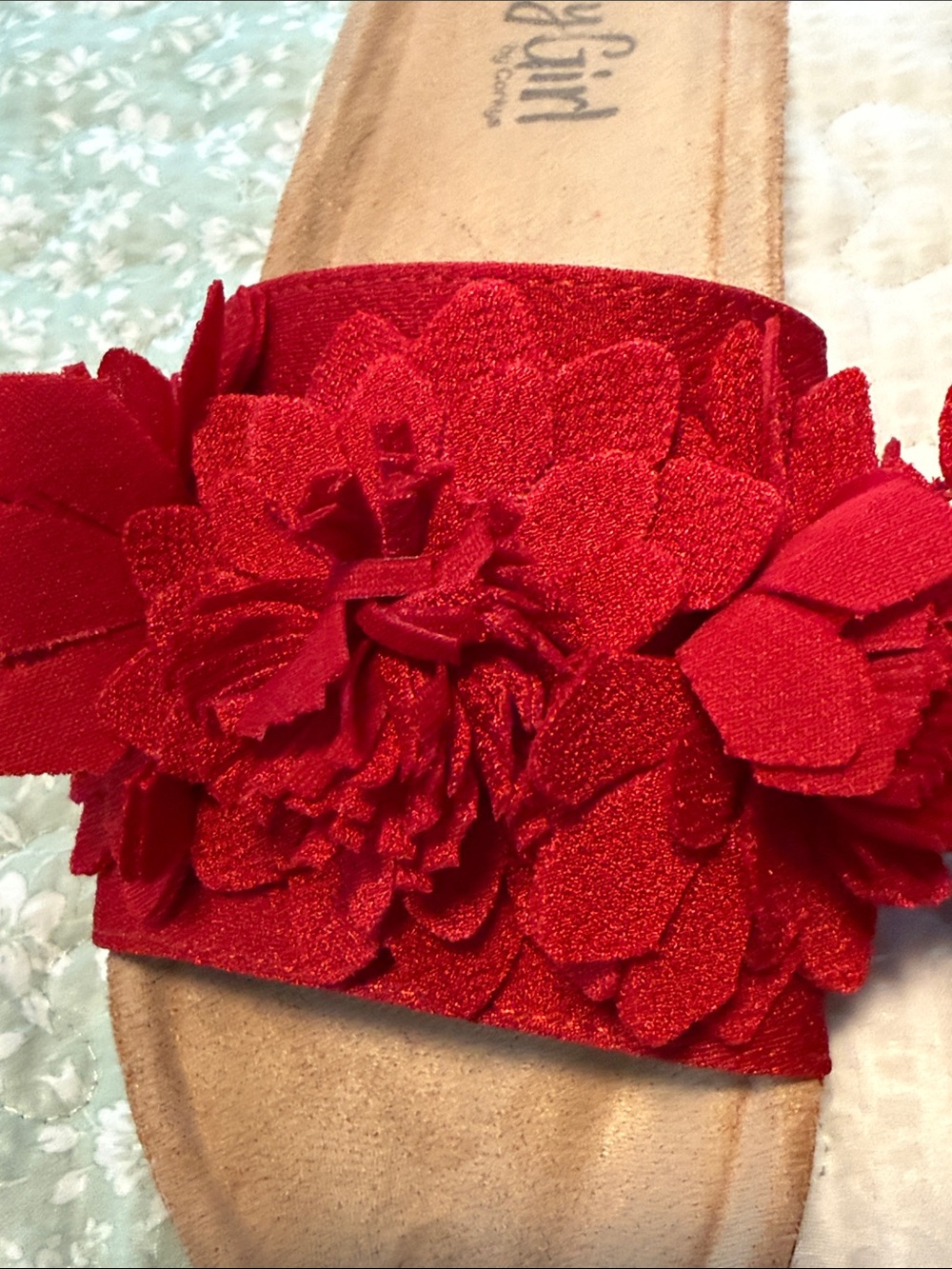 Hey Girl by Corky’s Red Floral Slide Sandals - Picture 2 of 6